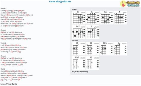 Chord: Come along with me - tab, song lyric, sheet, guitar, ukulele ...