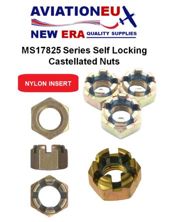 AVIATIONEU NEW ERA MS14144 Series Slotted Self Locking Castellated Nuts SKU: ANEUNE-NUT-CSTLCK ...