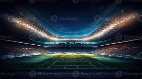 Photo of a soccer stadium at night. Generative AI 26206570 Stock Photo ...