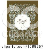 Clipart Black And White Thank You Frame Over A Pattern - Royalty Free Vector Illustration by ...