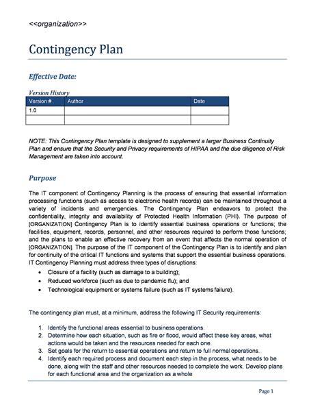 40 Detailed Contingency Plan Examples (& Free Templates) ᐅ