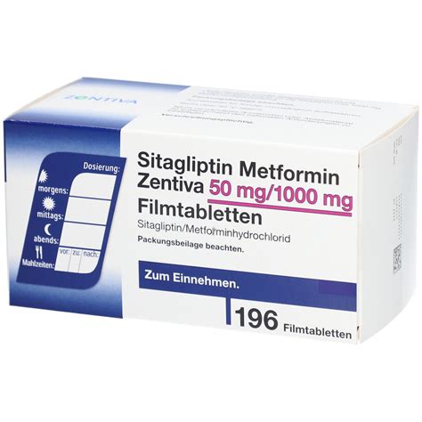 SITAGLIPTIN Metformin Zentiva 50 mg/1000 mg FTA 196 St mit dem E-Rezept kaufen - Shop Apotheke