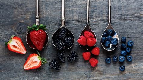 1920x1080px | free download | HD wallpaper: assorted berries, spoons, fruit, food, strawberries ...