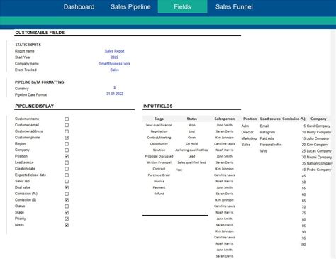 Sales Pipeline Template, Sales Template Excel Dashboard - Etsy