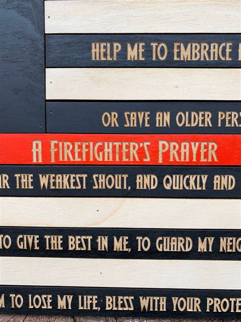 Firefighter Prayer Flag Fire Flag Thin Red Line Fireman | Etsy