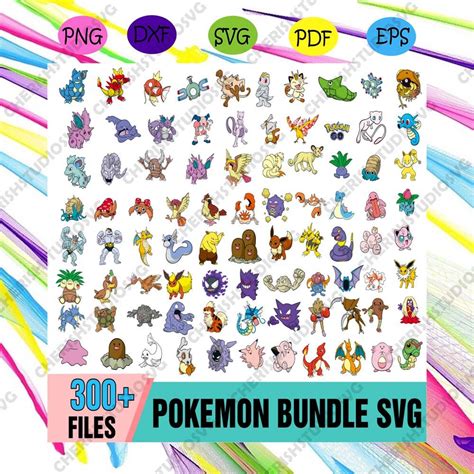 the pokemon bundle svg files are available for use with any other type of stickers