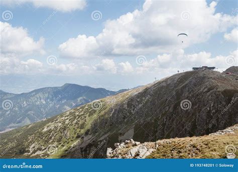 Chopok 2024m Summit With A Top Cable Cars Terminal Station And Flying ...