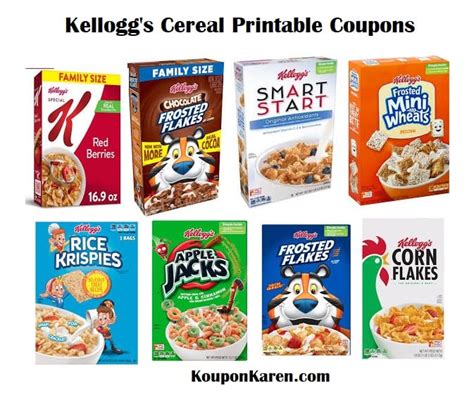 Kellogg's Cereals Printable Coupons - Koupon Karen - Printable Coupons