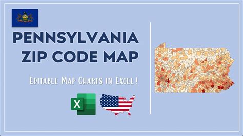 Pennsylvania Zip Code Map in Excel - Zip Codes List and Population Map ...