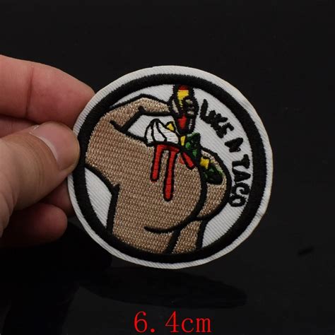 1Pcs LIKE A TACO DIY Iron On Patches Badges Cloth Jeans Cowboy Patch Clothes Down Jackets ...