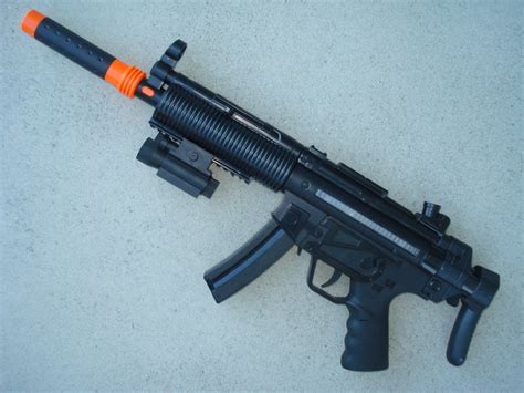 Silenced MP5 Toy Machine Gun 24" Silencer Flashlight Lights Sounds + FREE Cuffs