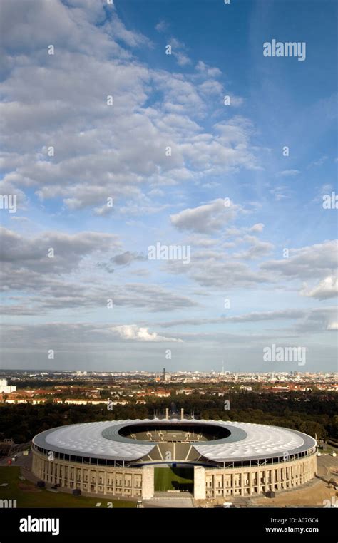 AERIAL VIEW OF THE NEWLY RENOVATED BERLIN OLYMPIC STADIUM GERMANY EUROPE EU Stock Photo - Alamy