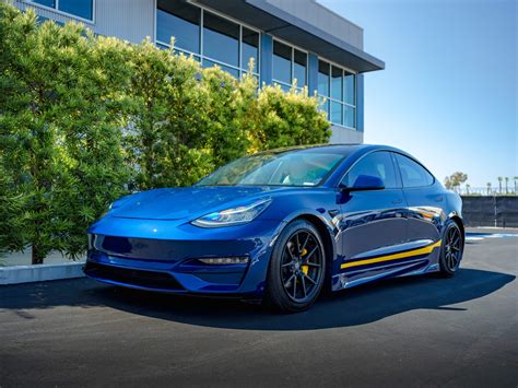 Jim Zeeb's Deep Blue Metallic Tesla Model 3 - UP Carbon Fiber Aero - Unplugged Performance