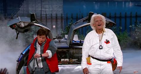 Watch Marty McFly and Doc Brown Emerge From a Delorean on Jimmy Kimmel Live