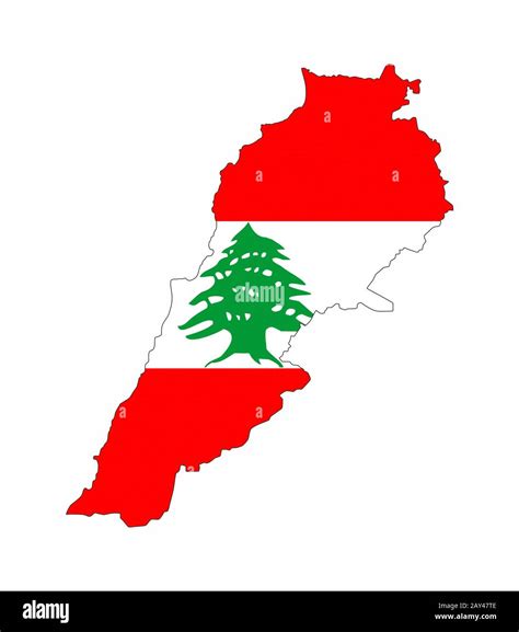 lebanon flag map Stock Photo - Alamy