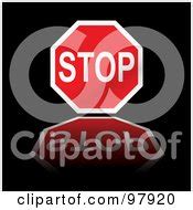 Royalty-Free (RF) Clipart Illustration of a Red Stop Sign With White Trim by michaeltravers #97919