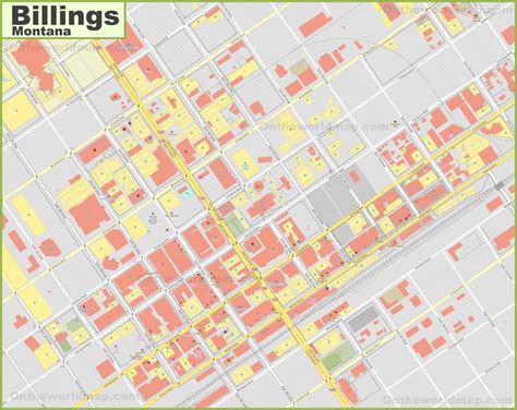 Billings downtown map - Ontheworldmap.com