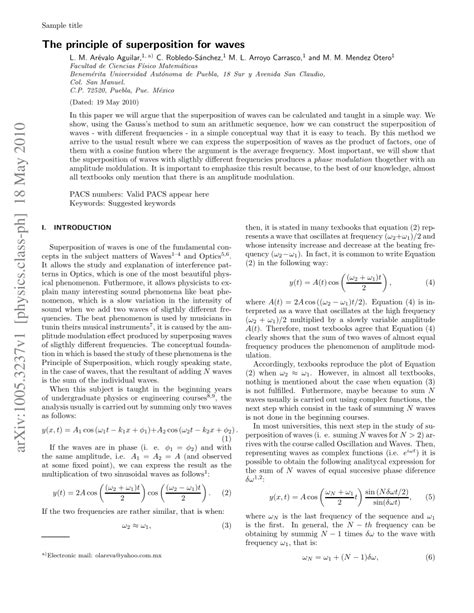 (PDF) The principle of superposition for waves