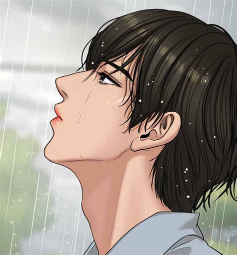 Download Aesthetic Anime Boy Icon Rain Side Profile Wallpaper | Wallpapers.com