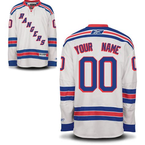 Reebok New York Rangers Men's Premier Away Custom Jersey - White