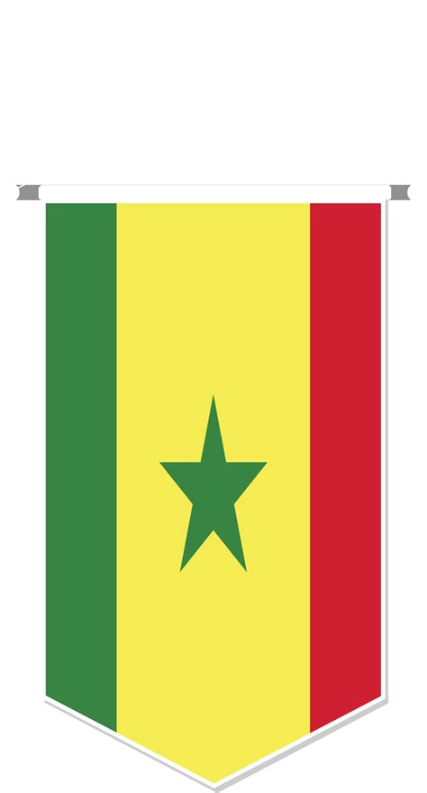 Senegal flag in soccer pennant, various shape. 11887401 PNG