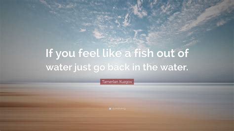 Tamerlan Kuzgov Quote: “If you feel like a fish out of water just go back in the water.”