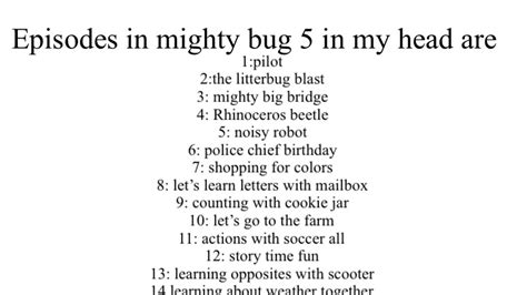 Mighty bug 5 episodes that are in my head by Aaronspector on DeviantArt