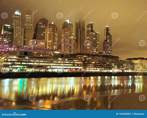 Buenos Aires Skyline at Night Stock Image - Image of skyscraper ...