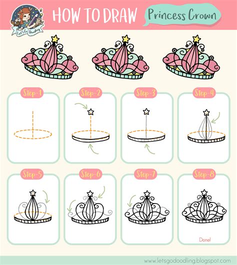 Learn how to draw a princess crown with these super easy steps. Great for kids and beginners ...