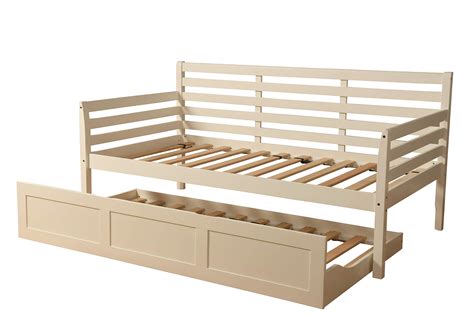 Buy Cordova Futons Daybed Frame Twin Choice to add Trundle White Wood Finish Includes Solid ...