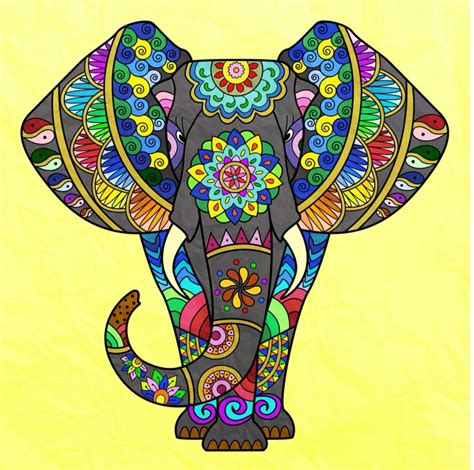 Mándalas | Elephant art, Animal mandala, Elephant illustration