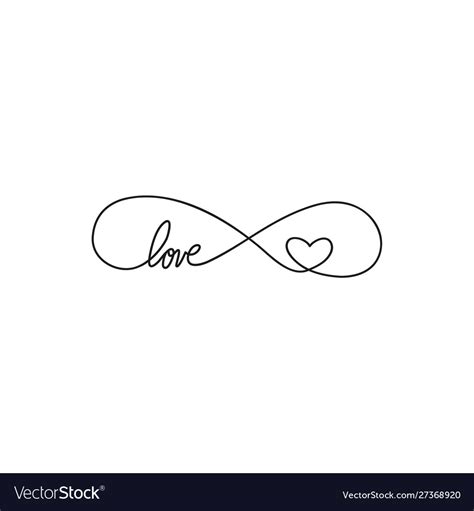 Sign infinity and heart and text love icon Vector Image