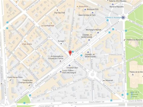 Avenue Montaigne map - Map of Avenue Montaigne (France)