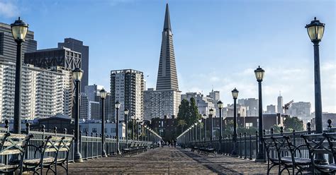 Transamerica Pyramid Looms above Pier 7 on the Embarcadero in San Francisco - Jasonian Photography