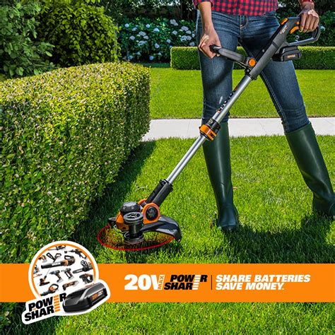 WORX WG163 GT 3.0 20V Cordless Grass Trimmer/Edger with Command Feed | Best Gutter Cleaning Tool