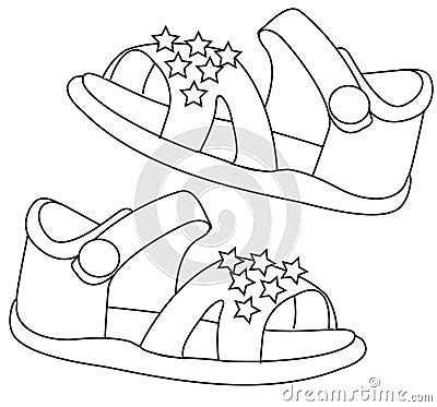 Sandals Coloring Page Stock Illustration - Image: 52086423