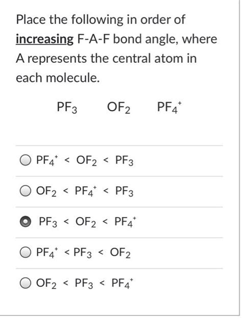 Solved The F-N-F bond angle in the NF3 molecule is slightly | Chegg.com