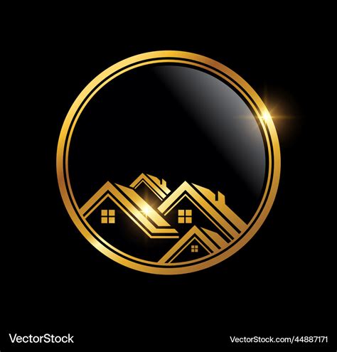 Golden luxury real estate logo icon Royalty Free Vector