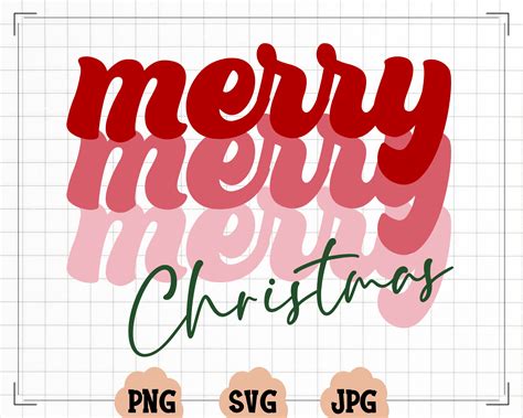 Merry Christmas SVG Christmas SVG Retro Font Merry - Etsy