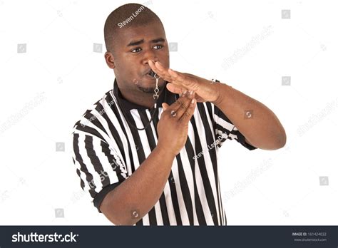 Handsome African American Referee Calling Time Out Stock Photo 161424032 : Shutterstock