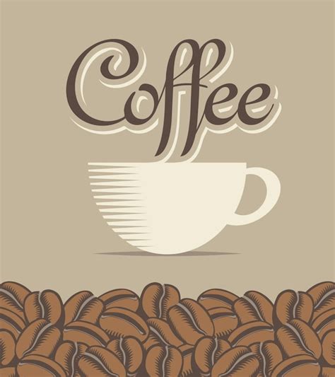 Premium Vector | Banner with cup of coffee and beans