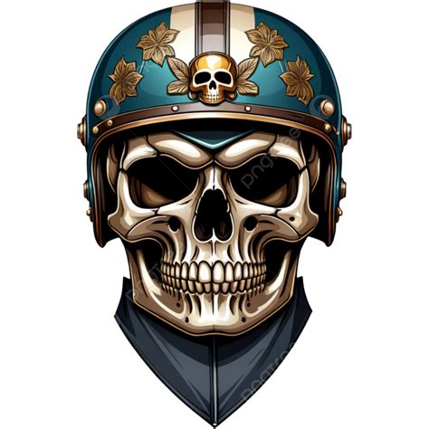 Realistic Vintage Skull With Helmet Shirt Design, Illustration, Element, Skull PNG Transparent ...