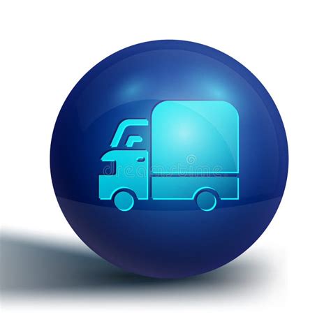 Blue Delivery Truck with Cardboard Boxes Behind Icon Isolated on Blue ...