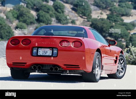 Chevrolet Corvette C5 - Z06 Model 2001 - Red - Rear View Stock Photo ...