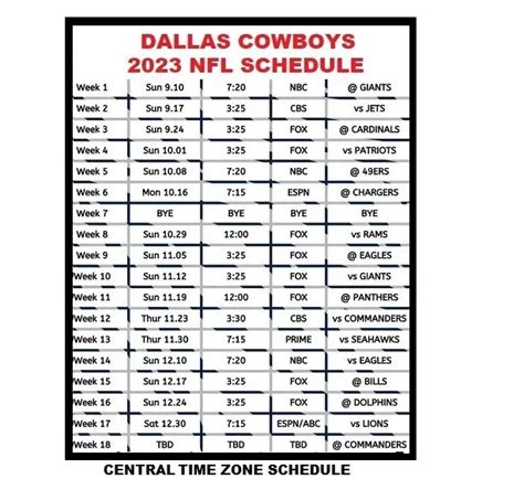 2024 Nfl Schedule Cowboys Printable - Vin Lilias