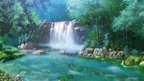 Anime Landscape: Waterfall (Anime Background)