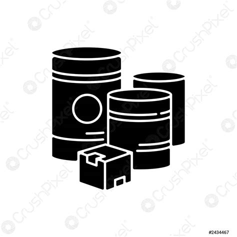 Raw materials black glyph icon - stock vector 2434467 | Crushpixel