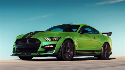 Download wallpaper 1920x1080 green, ford mustang shelby gt500, full hd, hdtv, fhd, 1080p ...