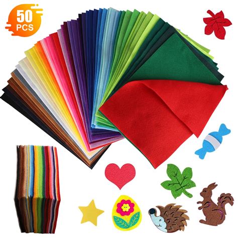 50pcs 20x30cm/8x12in 1.5mm Thick Soft Felt Fabric Sheet Assorted Color ...