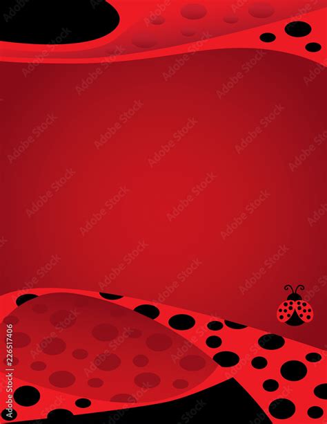 Ladybug Background Border Template vector de Stock | Adobe Stock